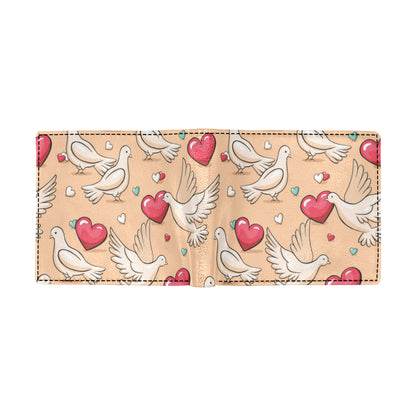 Pigeon Heart Pattern Print Design 04 Men's ID Card Wallet
