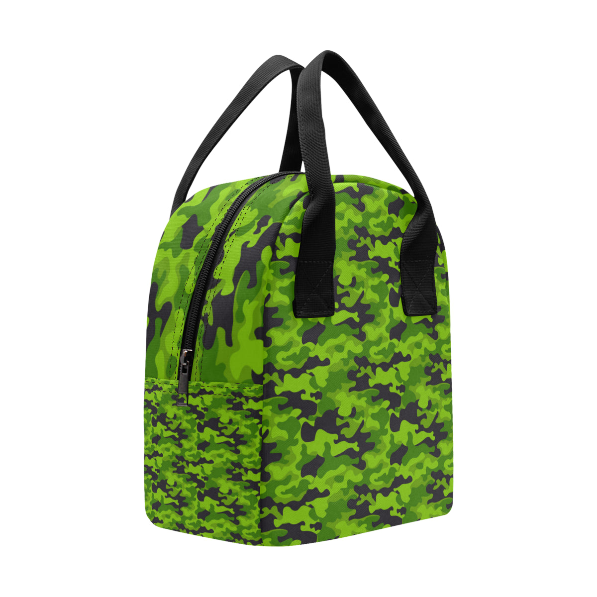 Green Kelly Camo Print Insulated Lunch Bag