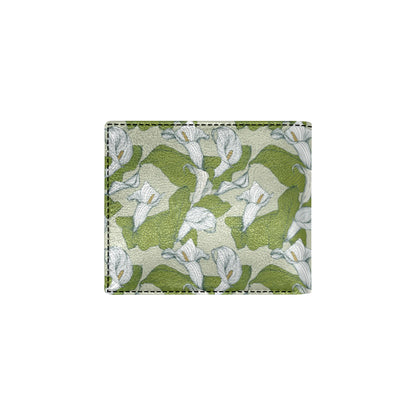 Lily Pattern Print Design LY08 Men's ID Card Wallet