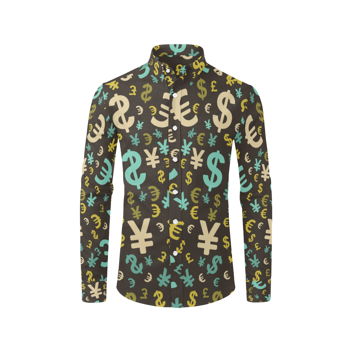 Money Pattern Print Design 01 Men's Long Sleeve Shirt