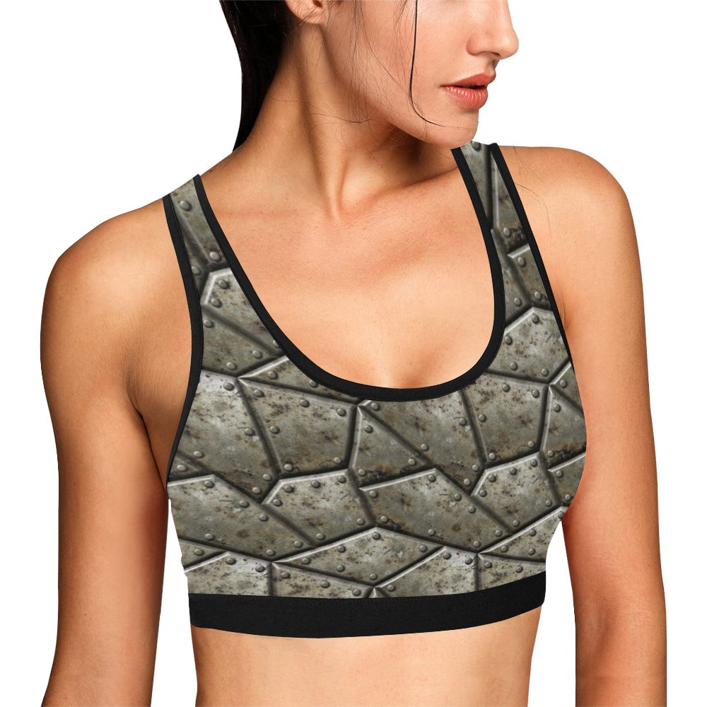 Armor Pattern Print Design 01 Sports Bra