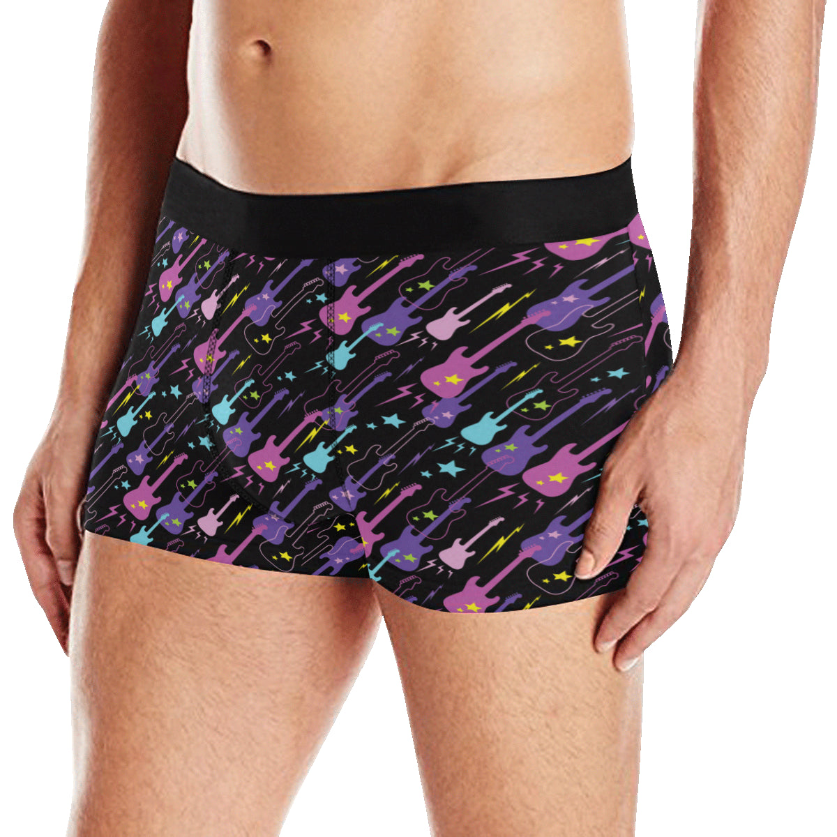 Electric Guitar Pattern Print Design 02 Men's Boxer Briefs