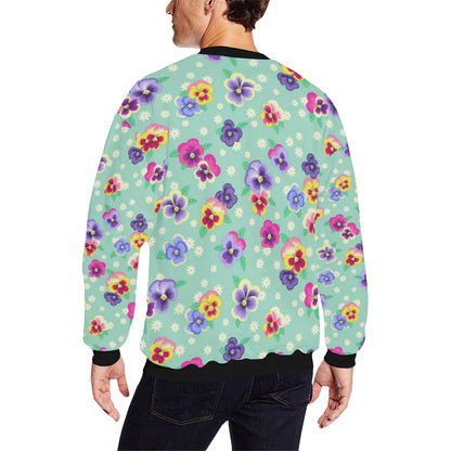 Pansy Pattern Print Design PS08 Men Long Sleeve Sweatshirt