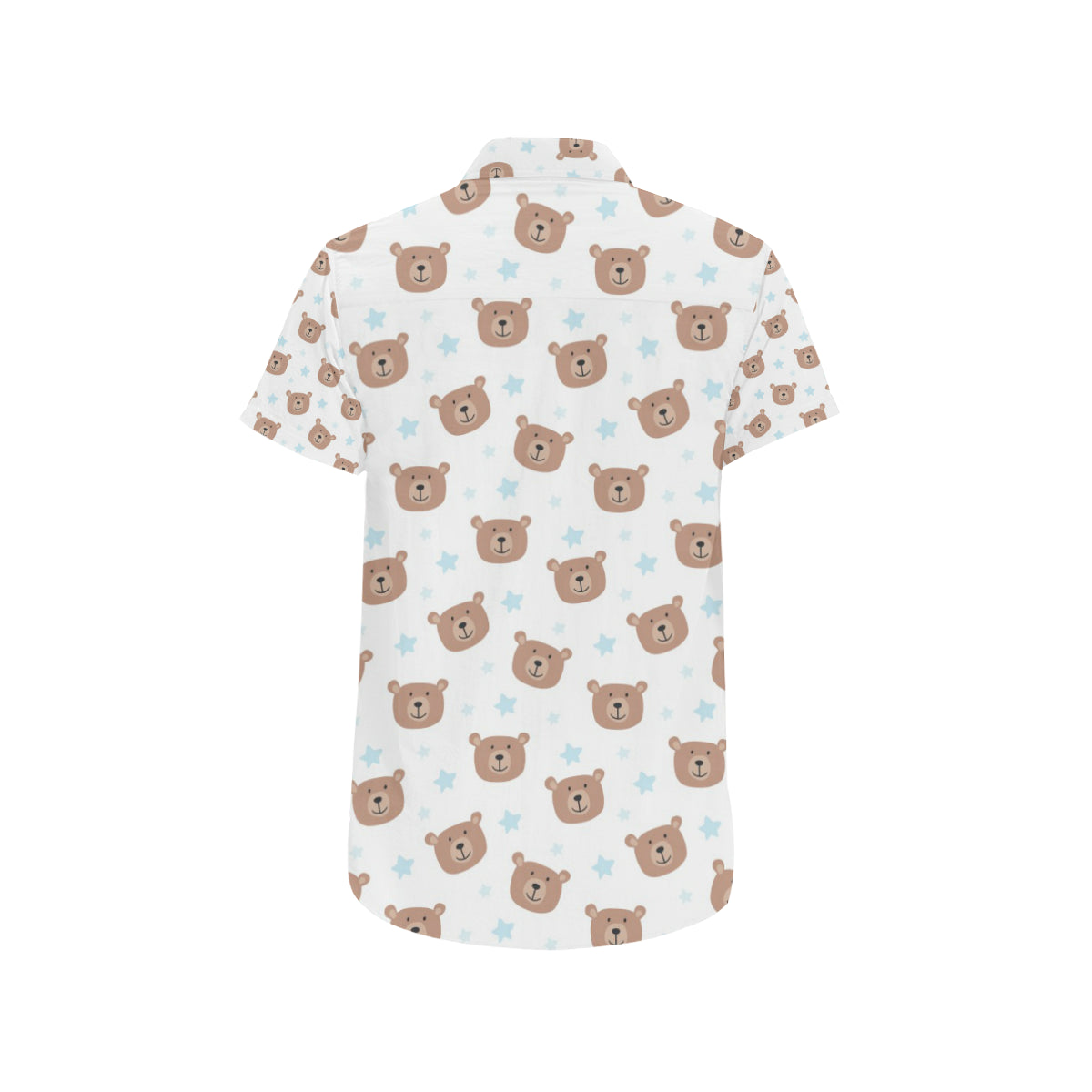 Bear Pattern Print Design BE02 Men's Short Sleeve Button Up Shirt
