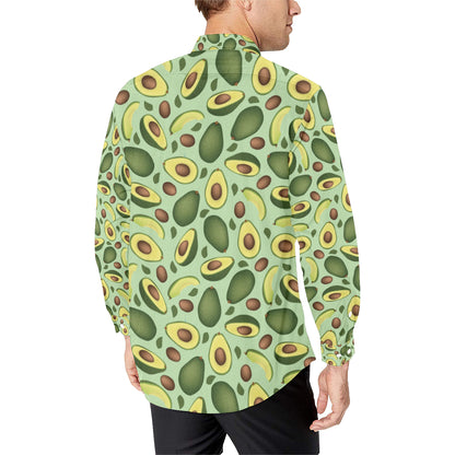 Avocado Pattern Print Design AC01 Men's Long Sleeve Shirt