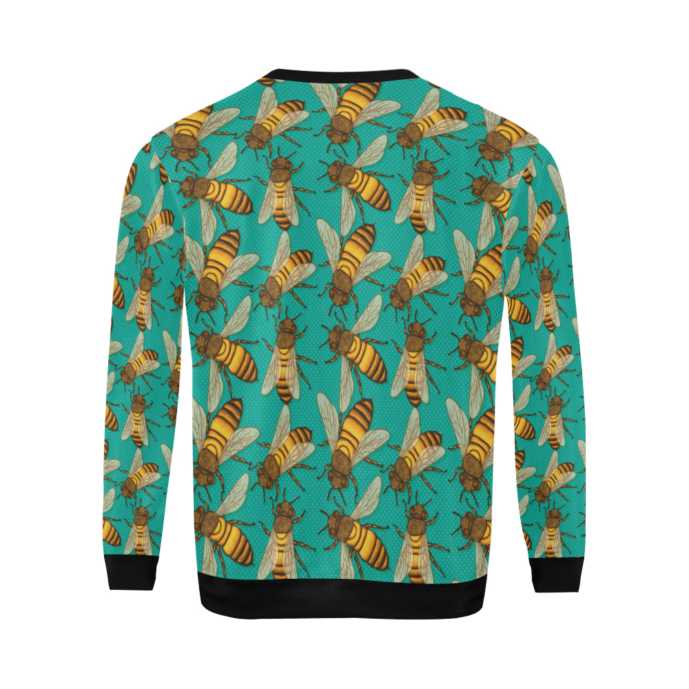 Bee Pattern Print Design BEE04 Men Long Sleeve Sweatshirt