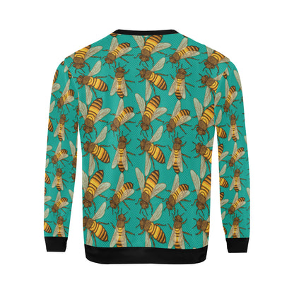 Bee Pattern Print Design BEE04 Men Long Sleeve Sweatshirt