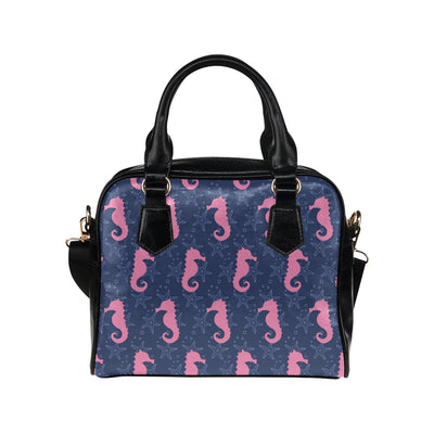 SeaHorse Pink Pattern Print Design 02 Shoulder Handbag