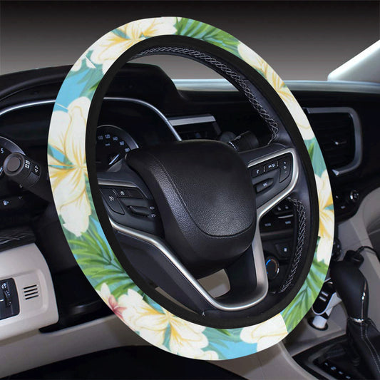 Plumeria Pattern Print Design PM028 Steering Wheel Cover with Elastic Edge