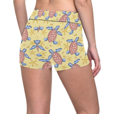 Sea Turtle Pattern Print Design T06 Yoga Shorts