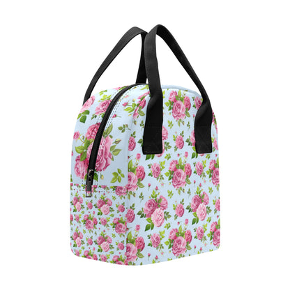 Rose Pink Pattern Print Design RO08 Insulated Lunch Bag