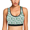 Llama with Cactus Themed Print Sports Bra