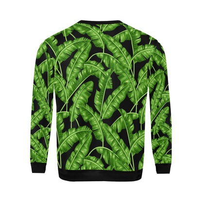 Banana Leaf Pattern Print Design BL01 Men Long Sleeve Sweatshirt