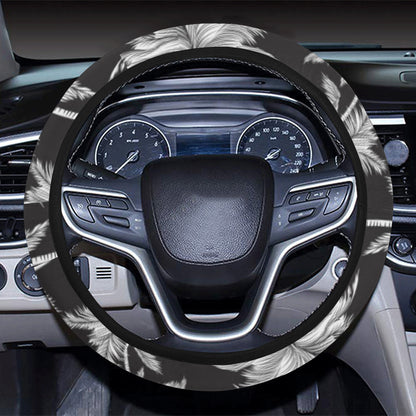 Palm Tree Pattern Print Design PT03 Steering Wheel Cover with Elastic Edge