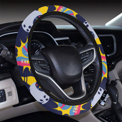 Bowling Pattern Print Design 02 Steering Wheel Cover with Elastic Edge