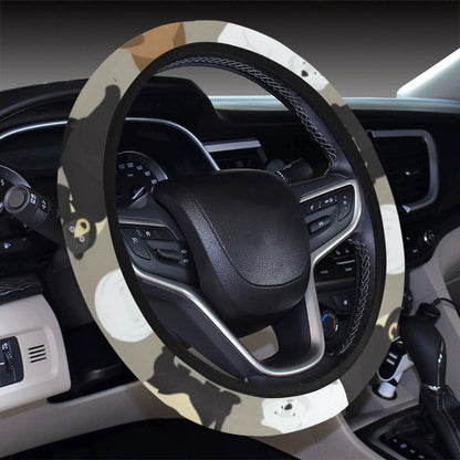 Bear Pattern Print Design BE03 Steering Wheel Cover with Elastic Edge