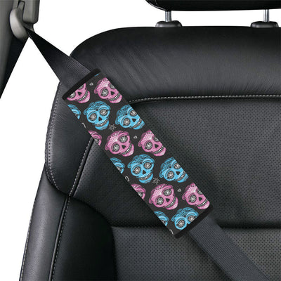 Day of the Dead Skull Print Pattern Car Seat Belt Cover