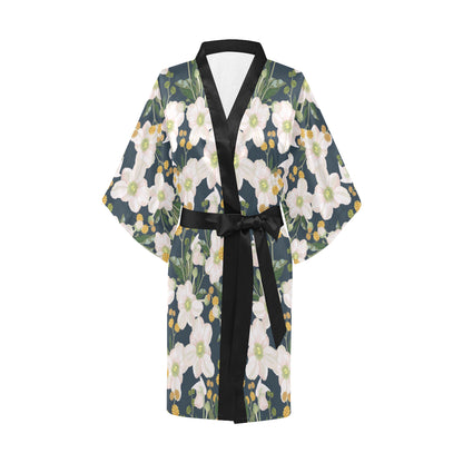 Anemone Pattern Print Design AM04 Women's Short Kimono