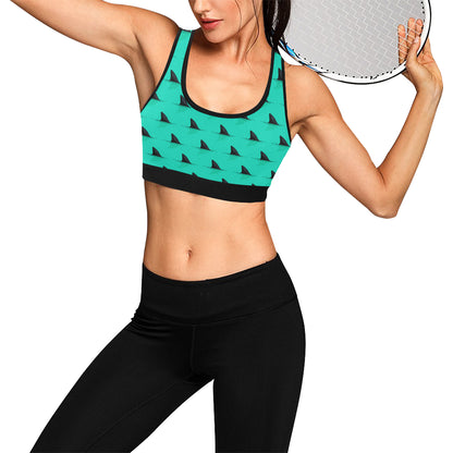 Shark Fin Pattern Sports Bra