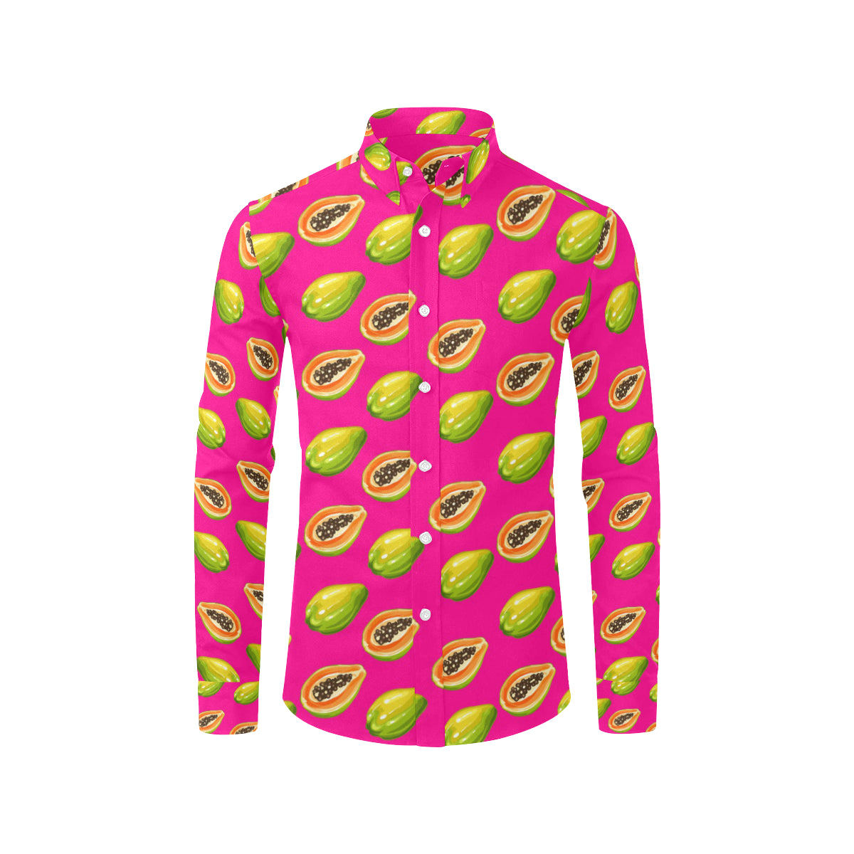 Papaya Pattern Print Design PP02 Men's Long Sleeve Shirt
