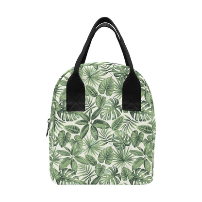 Palm Leaves Pattern Print Design PL014 Insulated Lunch Bag