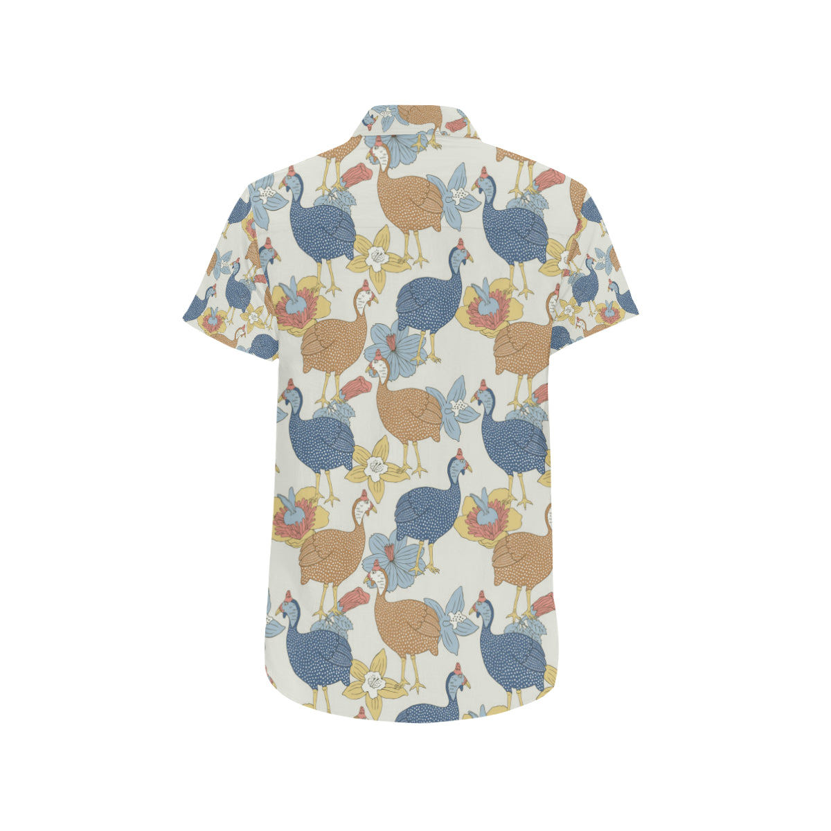 Guinea Fowl Pattern Print Design 01 Men's Short Sleeve Button Up Shirt