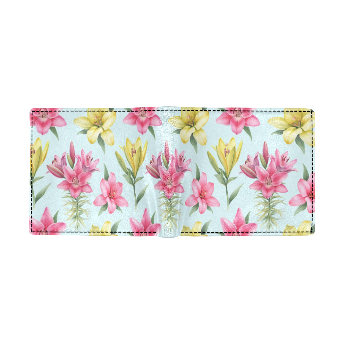 Lily Pattern Print Design LY010 Men's ID Card Wallet