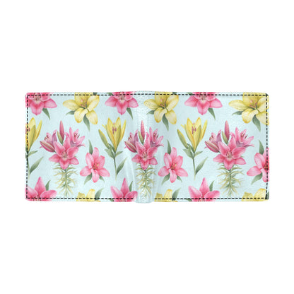 Lily Pattern Print Design LY010 Men's ID Card Wallet