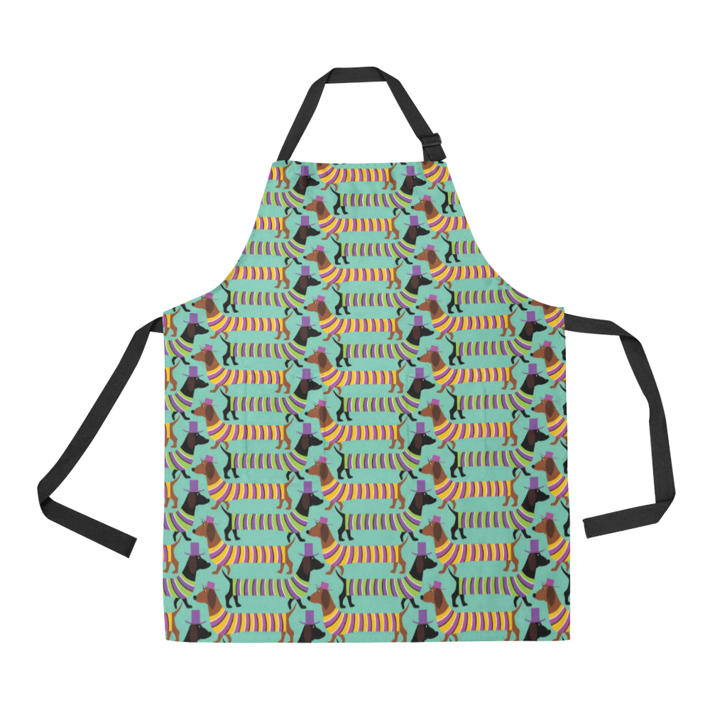 Dachshund Pattern Print Design 05 Apron with Pocket