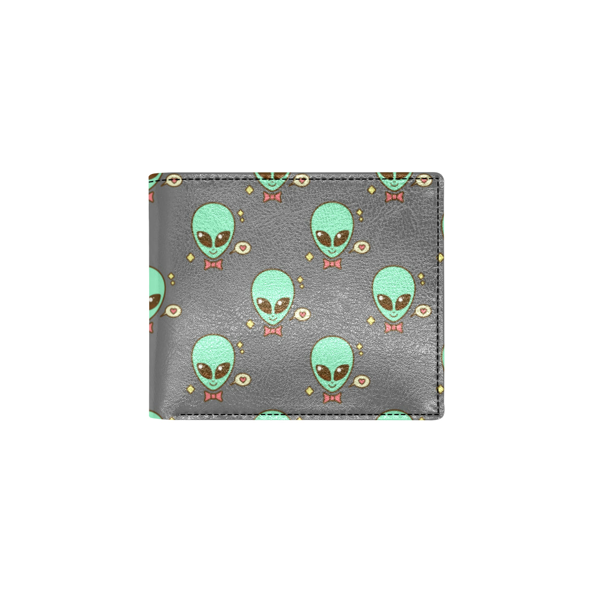 Alien Pattern Print Design 02 Men's ID Card Wallet