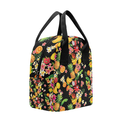 Tropical Fruits Pattern Print Design TF02 Insulated Lunch Bag