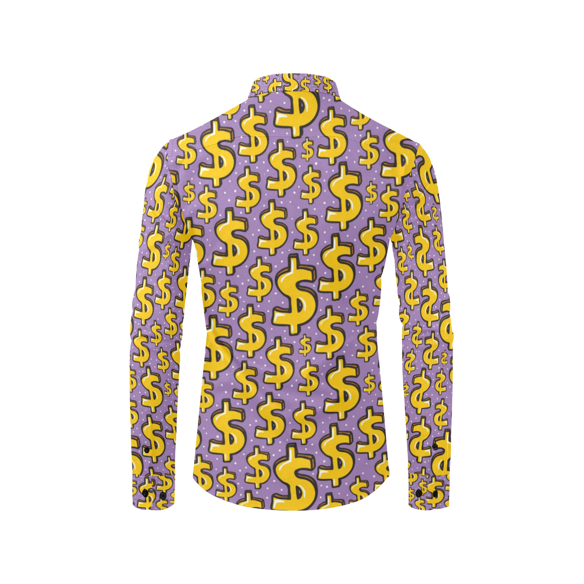 Dollar Pattern Print Design DO01 Men's Long Sleeve Shirt