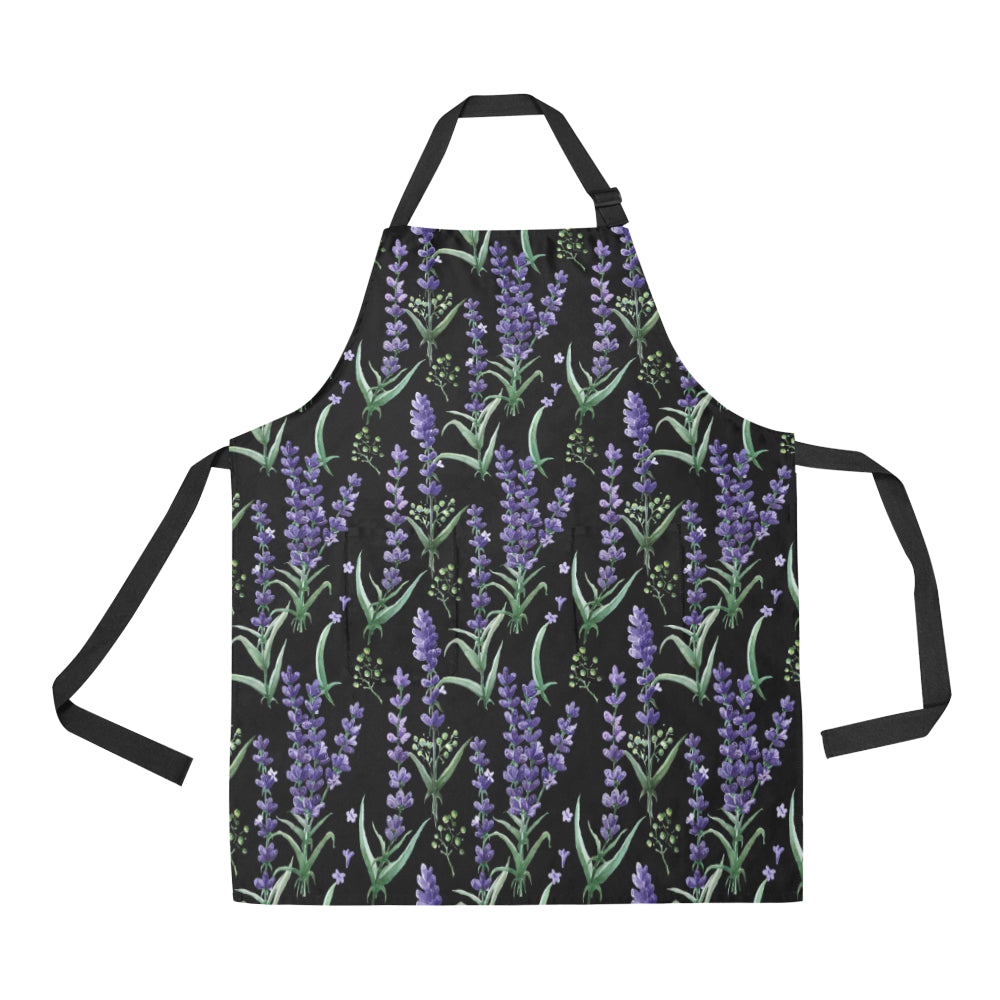 Lavender Pattern Print Design LV01 Apron with Pocket
