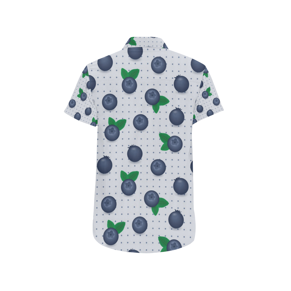 Blueberry Pattern Print Design BB02 Men's Short Sleeve Button Up Shirt