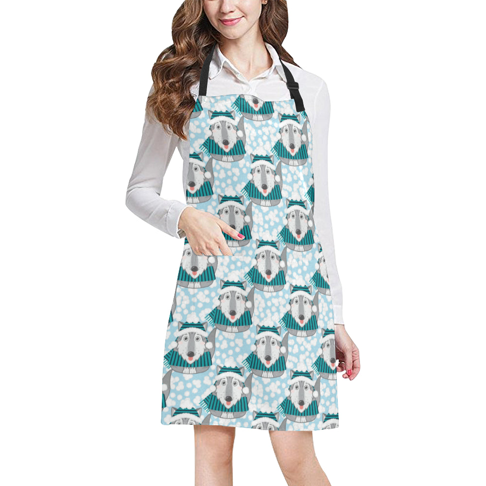 Alaskan Malamute Pattern Print Design 01 Apron with Pocket