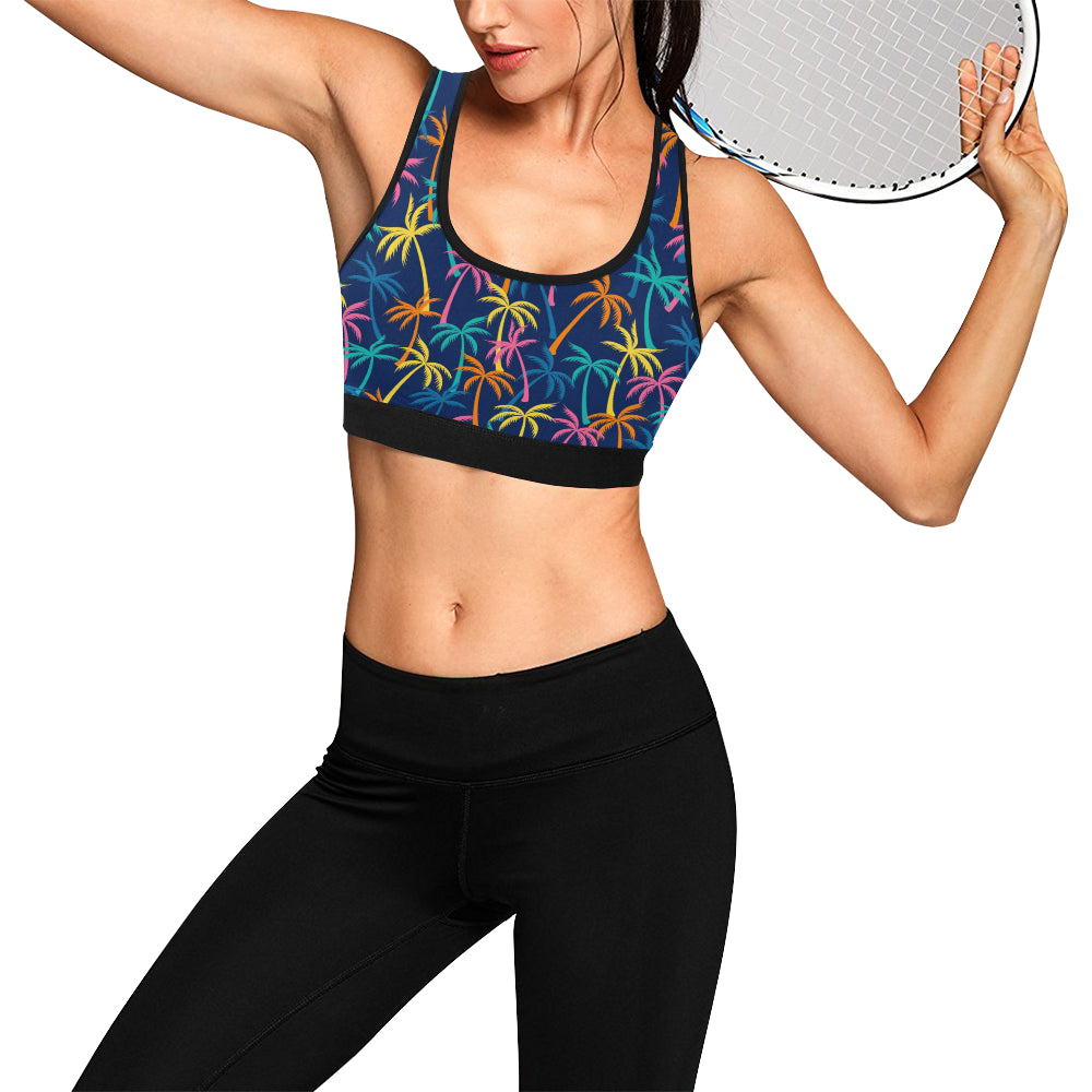 Palm Tree Pattern Print Design PT013 Sports Bra