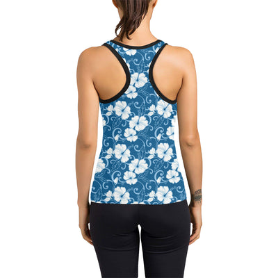 Hibiscus Pattern Print Design HB03 Women's Racerback Tank Top