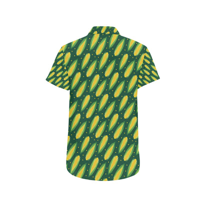 Corn Pattern Print Design 03 Men's Short Sleeve Button Up Shirt