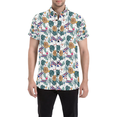 Aloha Hawaii Beach Pattern Print Design 04 Men's Short Sleeve Button Up Shirt