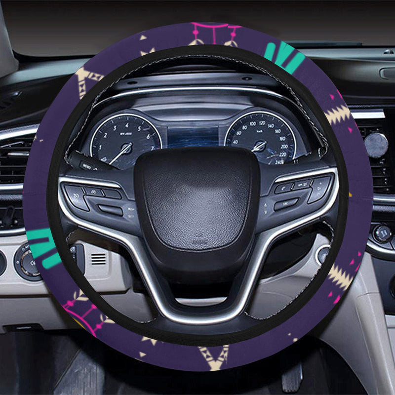 Native American Eagle Indian Pattern Steering Wheel Cover with Elastic Edge