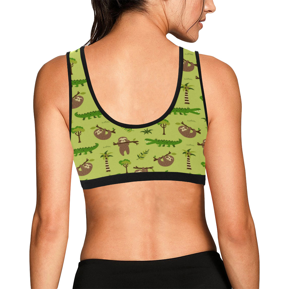 Alligator Pattern Print Design 04 Sports Bra