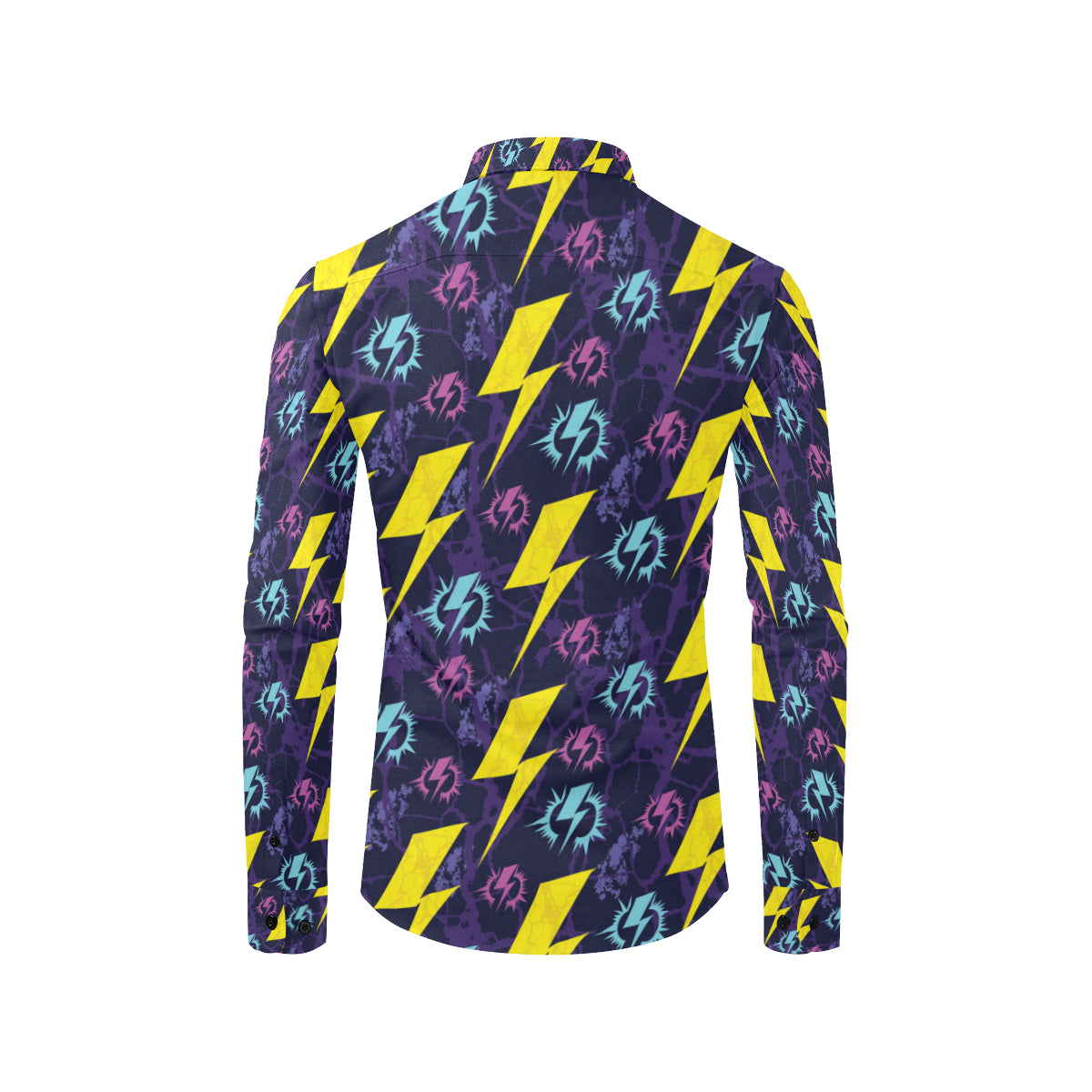 Lightning Thunder Pattern Print Design 01 Men's Long Sleeve Shirt