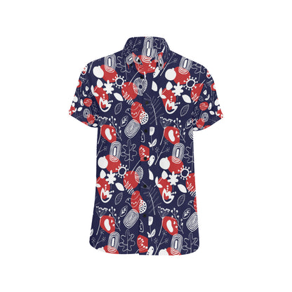 Nordic Pattern Print Design A02 Men's Short Sleeve Button Up Shirt