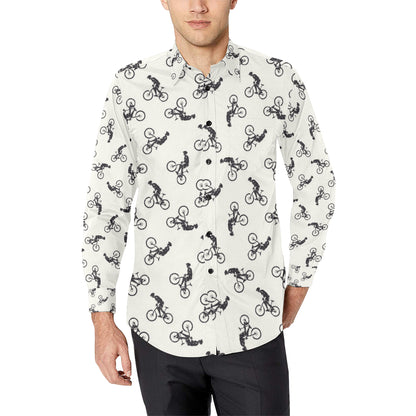 Mountain bike Pattern Print Design 01 Men's Long Sleeve Shirt
