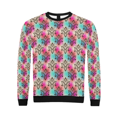 lotus Boho Pattern Print Design LO02 Men Long Sleeve Sweatshirt