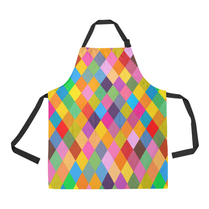 Harlequin Pattern Print Design 02 Apron with Pocket