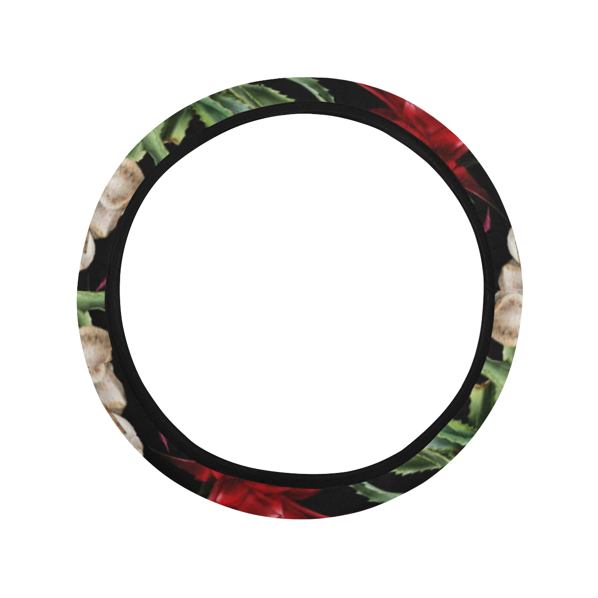 Summer Floral Pattern Print Design SF03 Steering Wheel Cover with Elastic Edge
