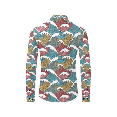 Tribal Wave Pattern Print Men's Long Sleeve Shirt