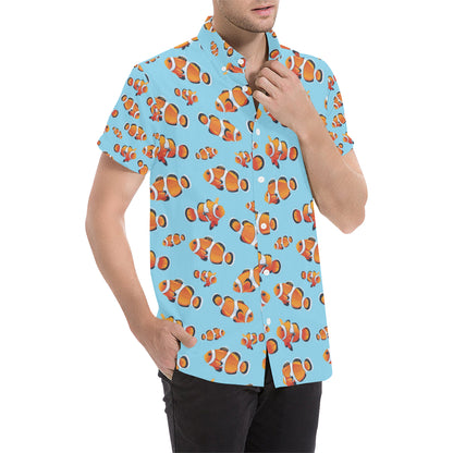 Clownfish Pattern Print Design 01 Men's Short Sleeve Button Up Shirt