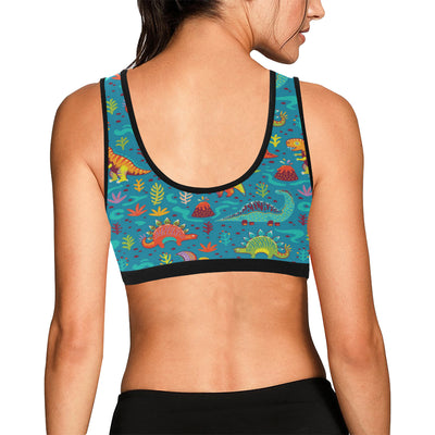 Dinosaur Cartoon Style Sports Bra